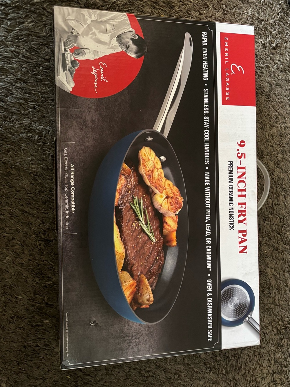 9.5-Inch Blue Ceramic Nonstick Fry Pan